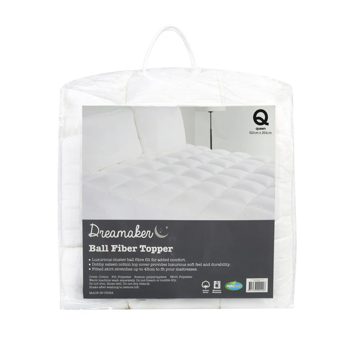 Dreamaker Ball Fibre Mattress Topper 1000Gsm Single Bed