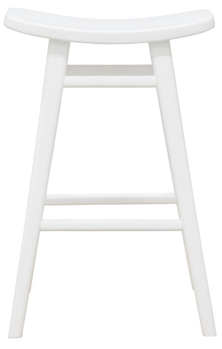 Aria Oval Solid Timber Counter Stool (White)