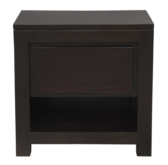 Ivy 1 Drawer Bedside Table (Chocolate)