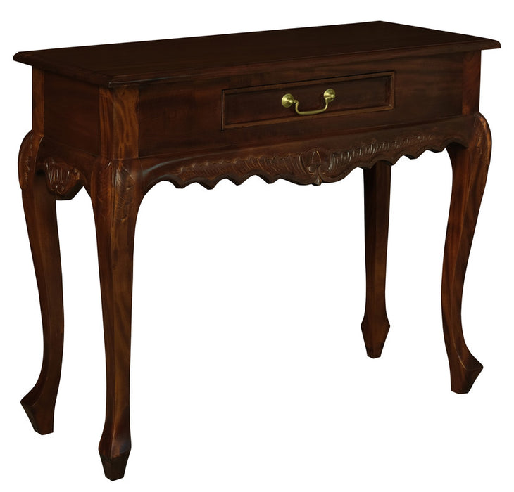 Sierra Carved 1 Drawer Sofa Table (Mahogany)