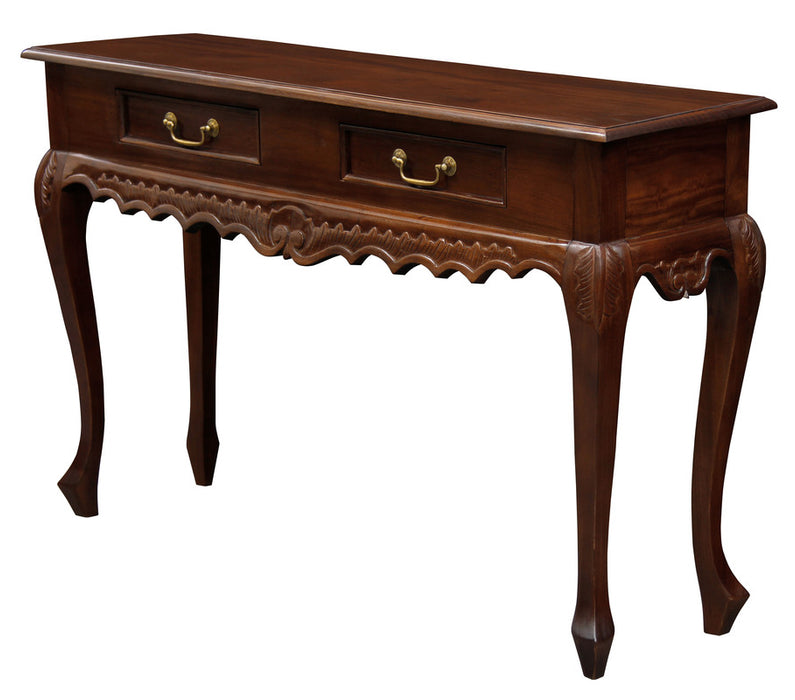 Seine 2 Drawer  Carved Sofa Table (Mahogany)