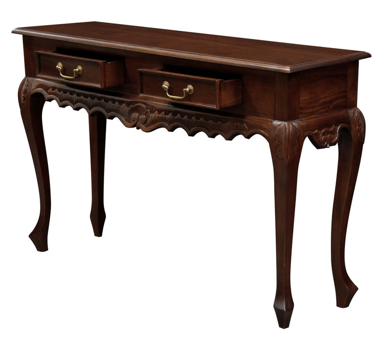 Seine 2 Drawer  Carved Sofa Table (Mahogany)