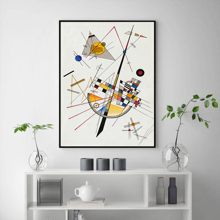 50cmx70cm Delicate Tension By Wassily Kandinsky Black Frame Canvas Wall Art