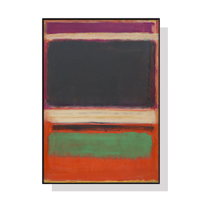 50cmx70cm Black Orange Green By Mark Rothko Black Frame Canvas Wall Art