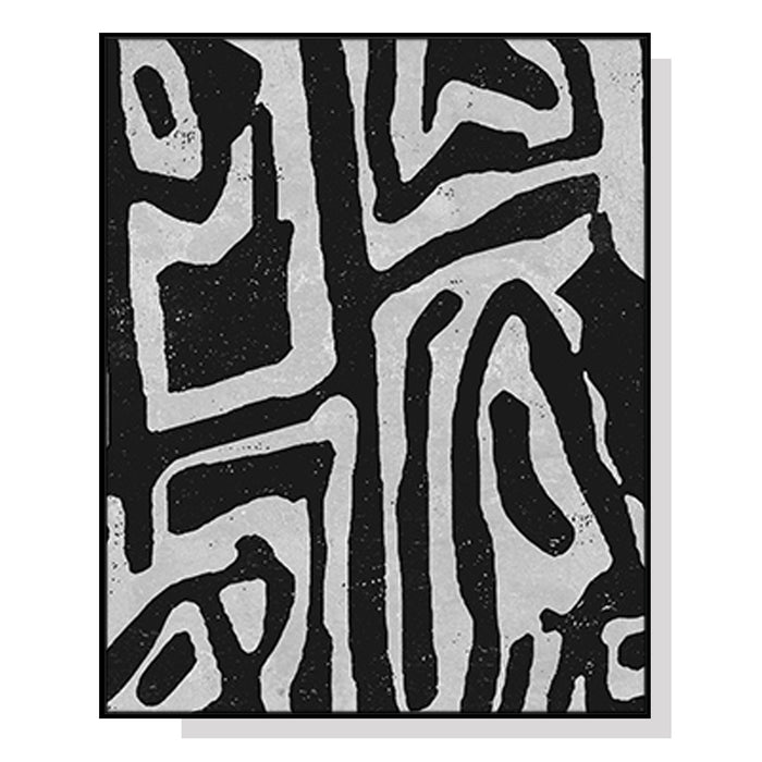 70cmx100cm Abstract Black Artwork Black Frame Canvas Wall Art