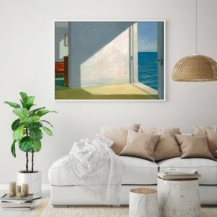 50cmx70cm Room By The Sea By Edward Hopper White Frame Canvas Wall Art