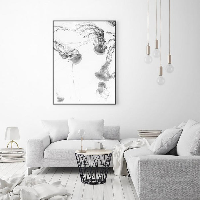 80cmx120cm Jellyfish Black Frame Canvas Wall Art