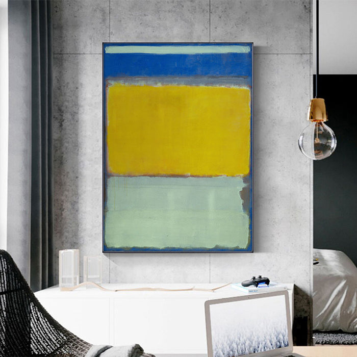 70cmx100cm Blue Yellow Green By Mark Rothko Black Frame Canvas Wall Art