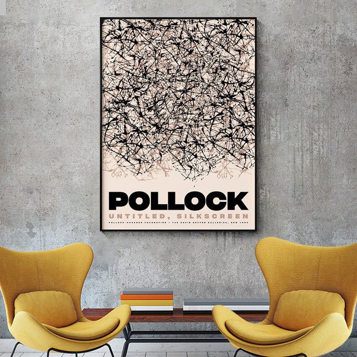 70cmx100cm Jackson Pollock Exhibition II Black Frame Canvas Wall Art