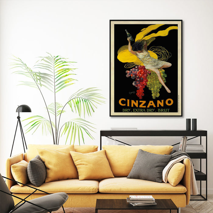 50cmx70cm Cinzano Black Frame Canvas Wall Art