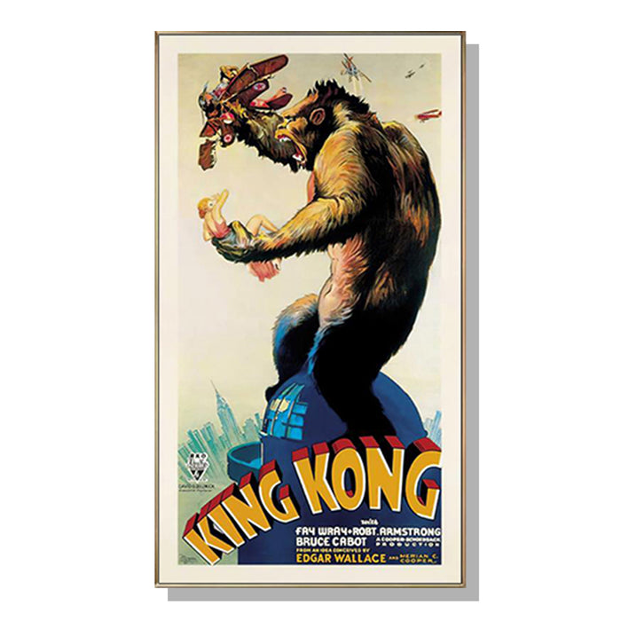 50cmx100cm King Kong 1933 Gold Frame Canvas Wall Art