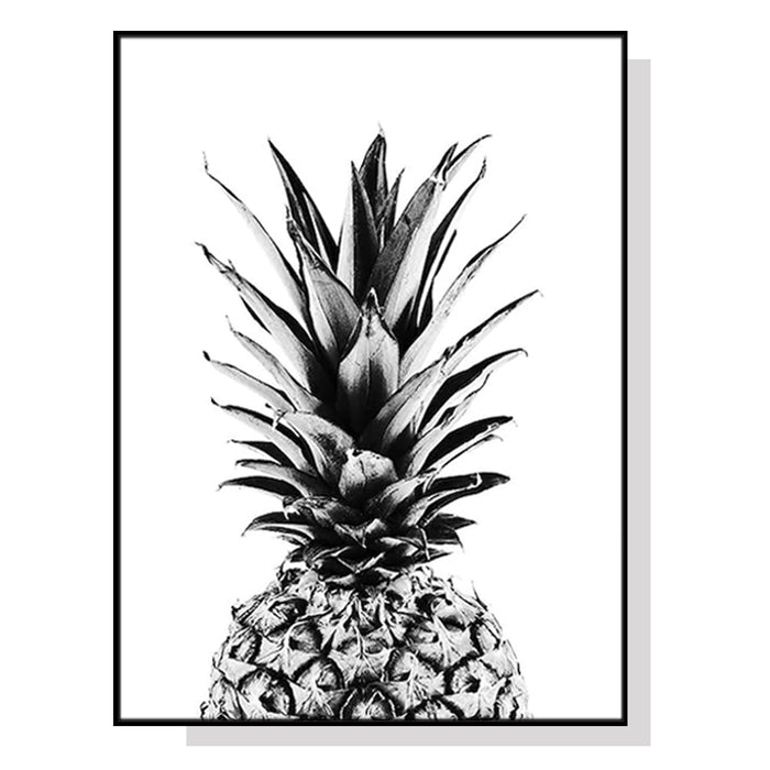 50cmx70cm Pineapple Black Frame Canvas Wall Art