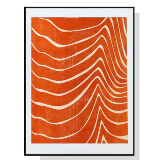 80cmx120cm Abstract Orange Black Frame Canvas Wall Art