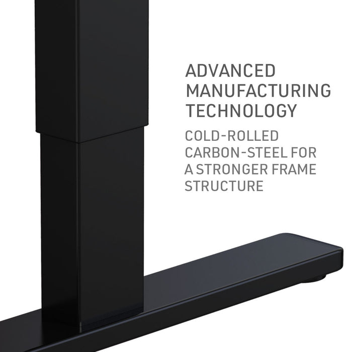 Sit Stand Standing Desk, 120x60cm, 72-118cm Height Adjustable, 70kg Load, Black/Black Frame