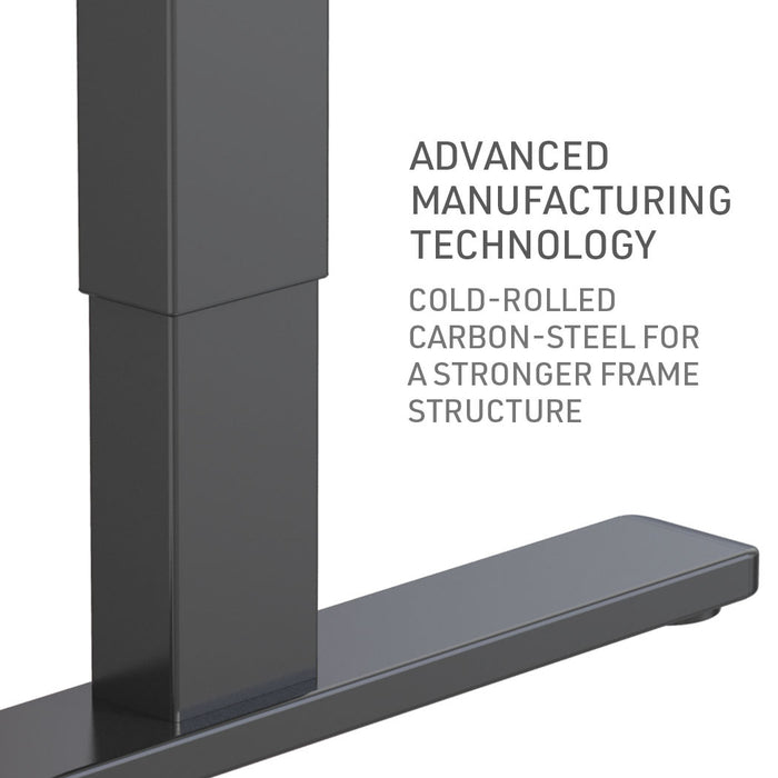 Sit To Stand Up Standing Desk, 140x60cm, 72-118cm Electric Height Adjustable, 70kg Load, Black/Black Frame