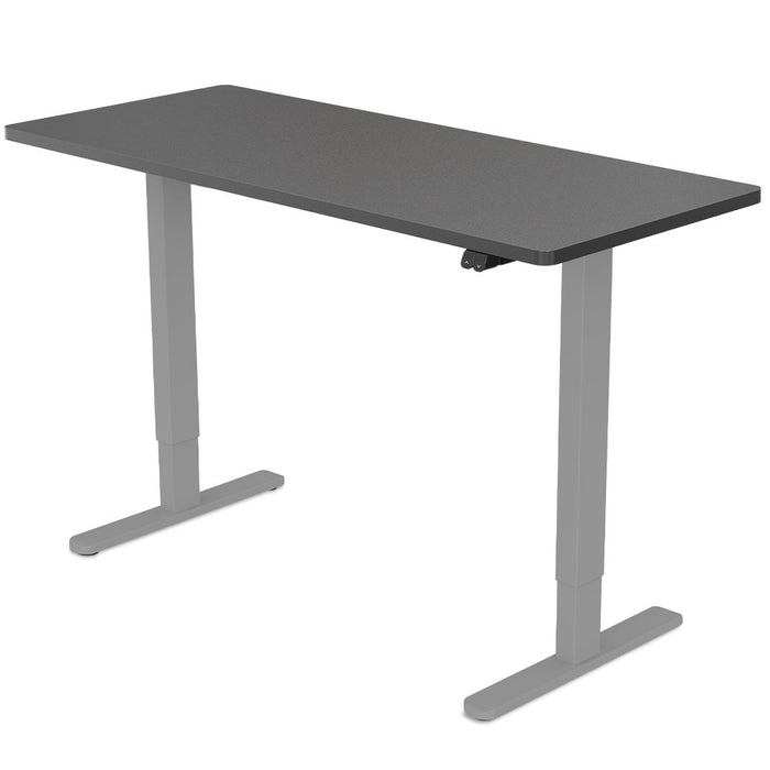 Sit Stand Standing Desk, 120x60cm, 72-118cm Height Adjustable, 70kg Load, Black/Silver Frame