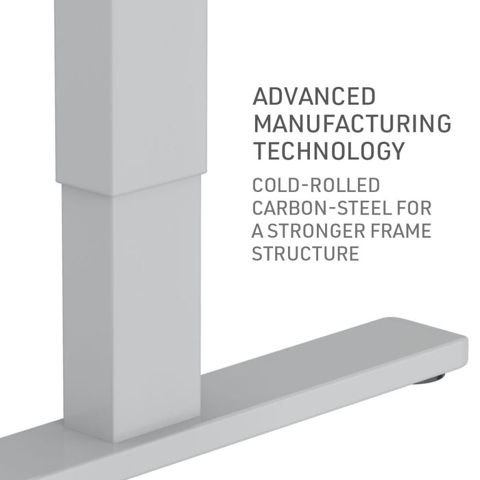 Sit Stand Standing Desk, 120x60cm, 72-118cm Height Adjustable, 70kg Load, Black/Silver Frame