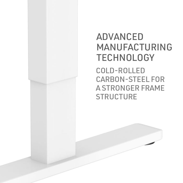 Sit Stand Standing Desk, 120x60cm, 72-118cm Height Adjustable, 70kg Load, Black style/White Frame