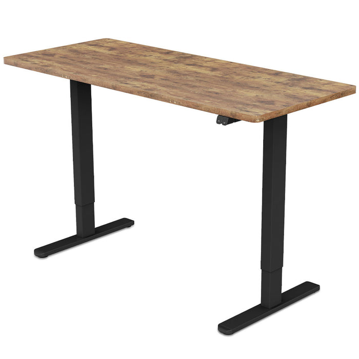 Sit Stand Standing Desk, 120x60cm, 72-118cm Height Adjustable, 70kg Load, Oak style/Black Frame