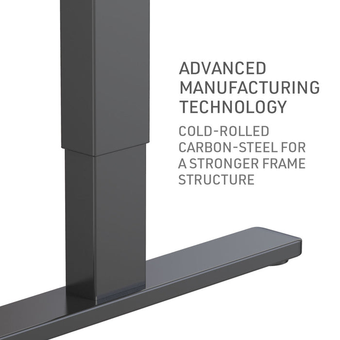 Sit Stand Standing Desk, 120x60cm, 72-118cm Height Adjustable, 70kg Load, Oak style/Black Frame