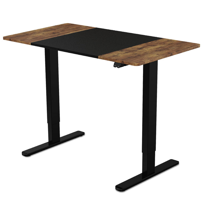 Sit To Stand Up Standing Desk, 120x60cm, 72-118cm Electric Height Adjustable, 70kg Rated, Oak Style/Black Frame