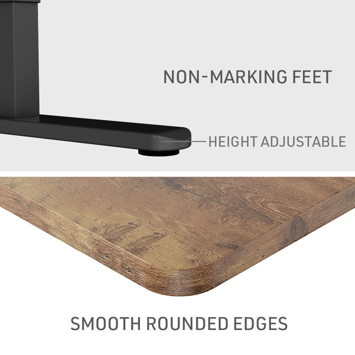 Sit To Stand Up Standing Desk, 120x60cm, 72-118cm Electric Height Adjustable, 70kg Rated, Oak Style/Black Frame