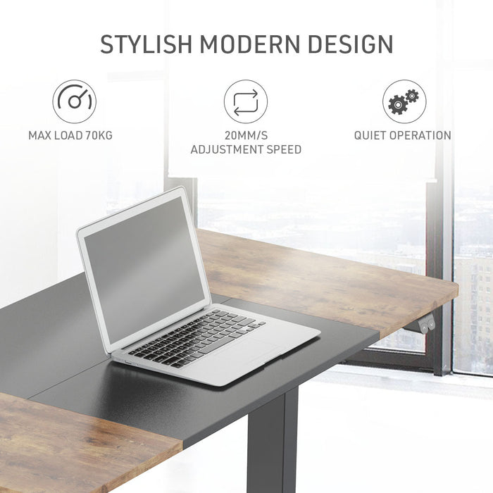 Sit To Stand Up Standing Desk, 120x60cm, 72-118cm Electric Height Adjustable, 70kg Rated, Oak Style/Black Frame