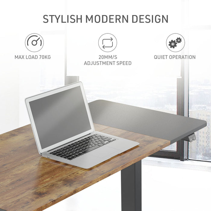 Sit To Stand Up Standing Desk, 140x60cm, 72-118cm Electric Height Adjustable, 70kg Rated, Oak Style/Black Frame