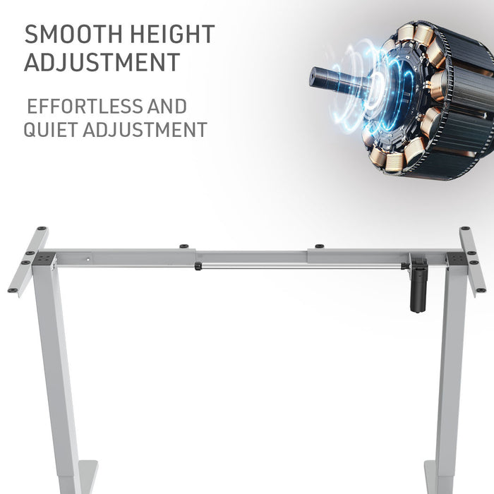 Sit To Stand Up Standing Desk, 120x60cm, 72-118cm Electric Height Adjustable, 70kg Load, Oak Style/Silver Frame