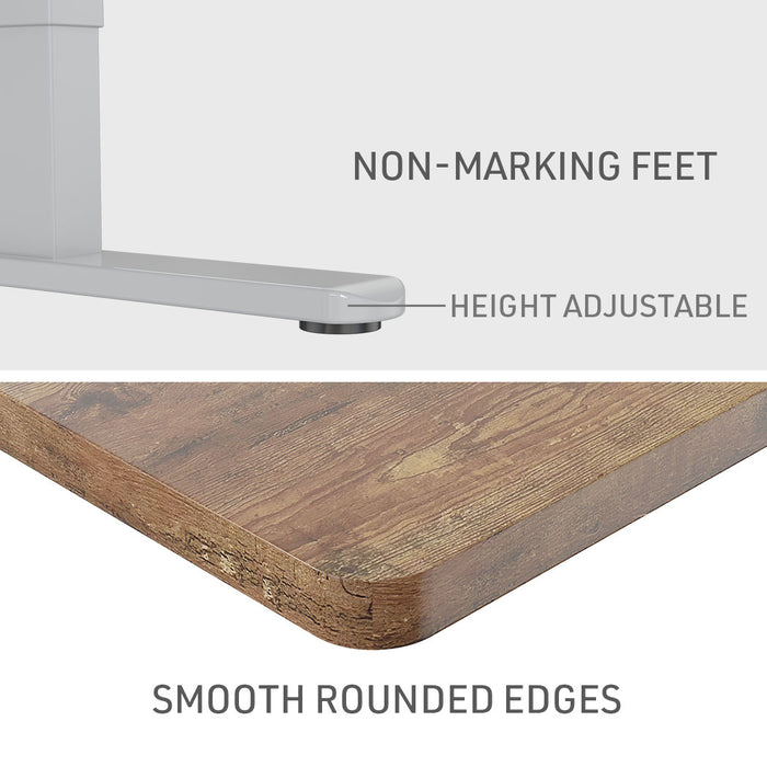 Sit To Stand Up Standing Desk, 120x60cm, 72-118cm Electric Height Adjustable, 70kg Load, Oak Style/Silver Frame