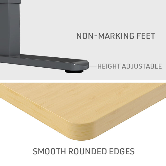 Sit To Stand Up Standing Desk, 140x60cm, 72-118cm Electric Height Adjustable, 70kg Load, White Oak Style/Black Frame