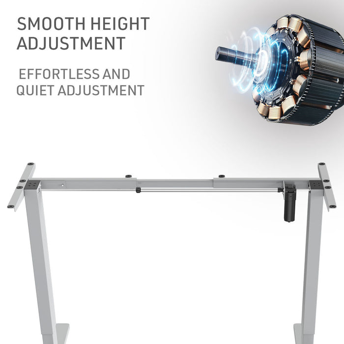 Sit To Stand Up Standing Desk, 120x60cm, 72-118cm Electric Height Adjustable, 70kg Load, White Oak Style/Silver Frame