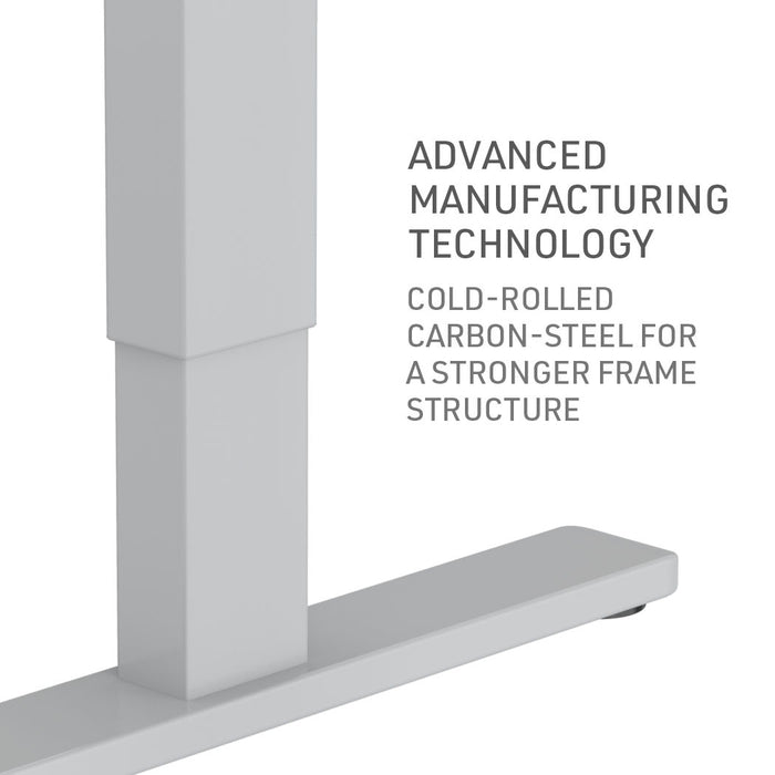 Sit To Stand Up Standing Desk, 120x60cm, 72-118cm Electric Height Adjustable, 70kg Load, White Oak Style/Silver Frame