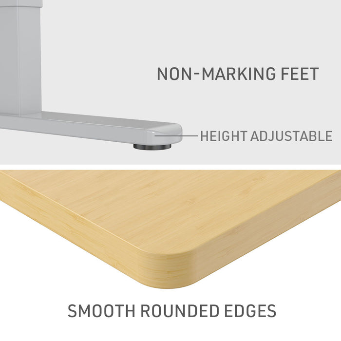 Sit To Stand Up Standing Desk, 120x60cm, 72-118cm Electric Height Adjustable, 70kg Load, White Oak Style/Silver Frame