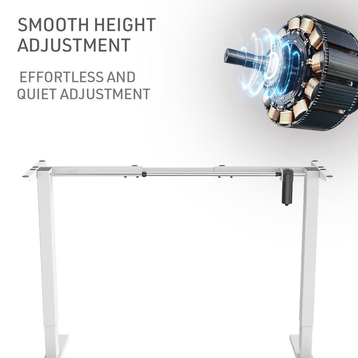 Sit To Stand Up Standing Desk, 120x60cm, 72-118cm Electric Height Adjustable, 70kg Load, White Oak Style/White Frame