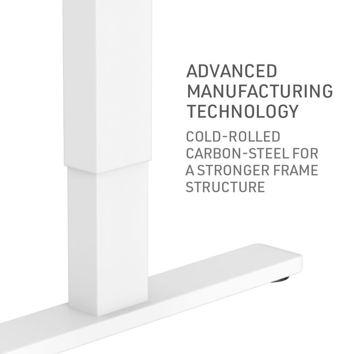 Sit To Stand Up Standing Desk, 120x60cm, 72-118cm Electric Height Adjustable, 70kg Load, White Oak Style/White Frame