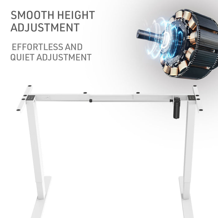 Sit To Stand Up Standing Desk, 120x60cm, 72-118cm Electric Height Adjustable, 70kg Load, Light Oak Style/White Frame