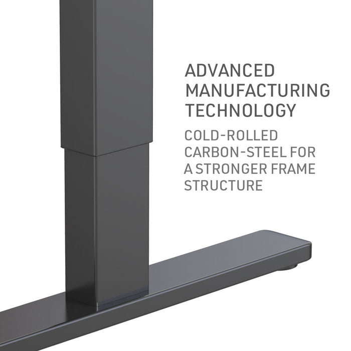 Sit To Stand Up Standing Desk, 140x60cm, 72-118cm Electric Height Adjustable, 70kg Load, White/Black Frame