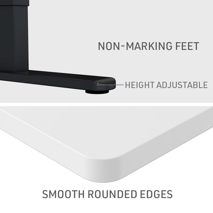 Sit To Stand Up Standing Desk, 140x60cm, 72-118cm Electric Height Adjustable, 70kg Load, White/Black Frame