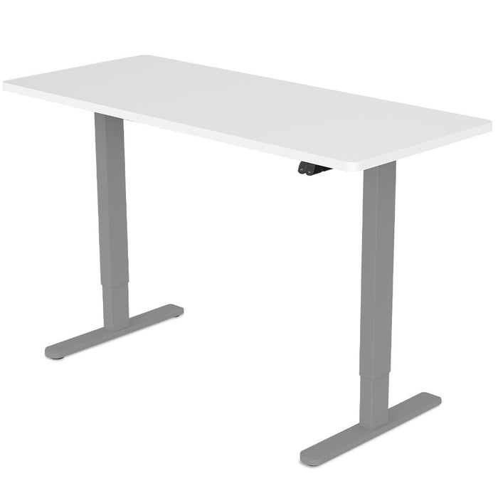 Sit To Stand Up Standing Desk, 120x60cm, 72-118cm Electric Height Adjustable, 70kg Load, White/Silver Frame