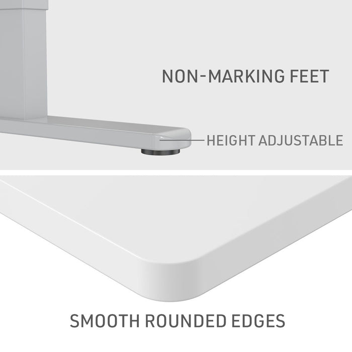 Sit To Stand Up Standing Desk, 120x60cm, 72-118cm Electric Height Adjustable, 70kg Load, White/Silver Frame