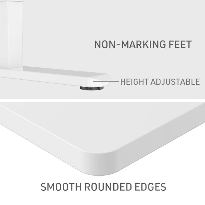 Sit To Stand Up Standing Desk, 140x60cm, 72-118cm Electric Height Adjustable, 70kg Load, White/White Frame