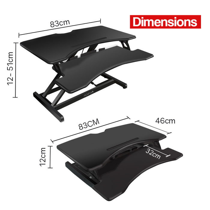 83cm Desk Riser Office Shelf Standup Sit Stand Height Adjustable Standing