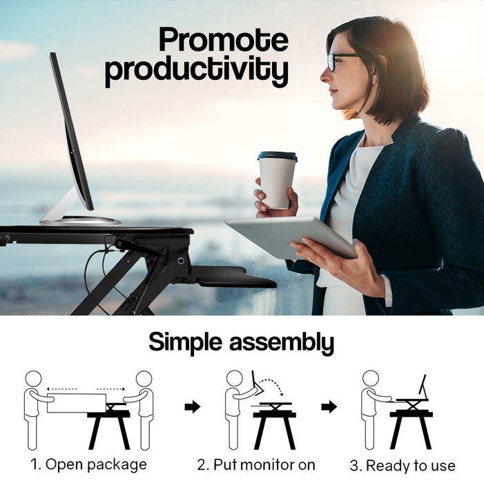 Height Adjustable Standing Desk Riser Sit/Stand Computer Desktop Office