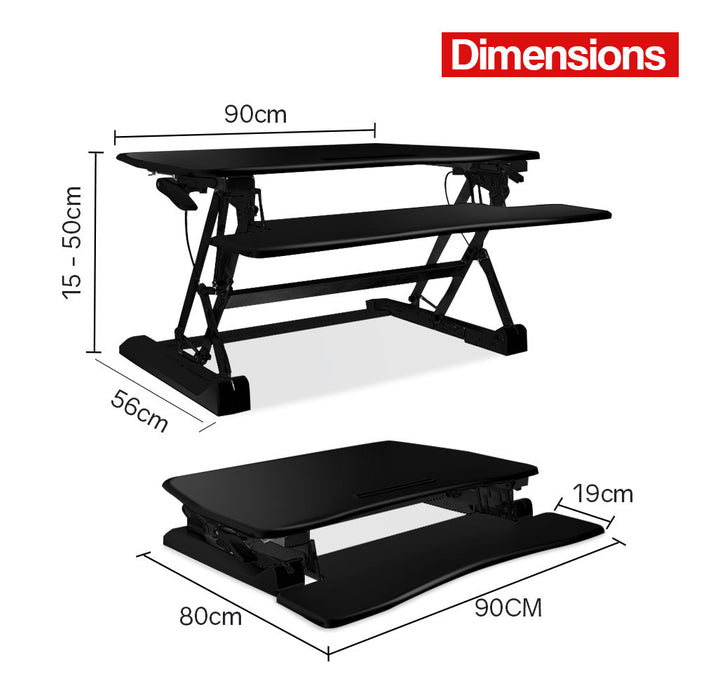 Height Adjustable Standing Desk Riser Sit/Stand Computer Desktop Office