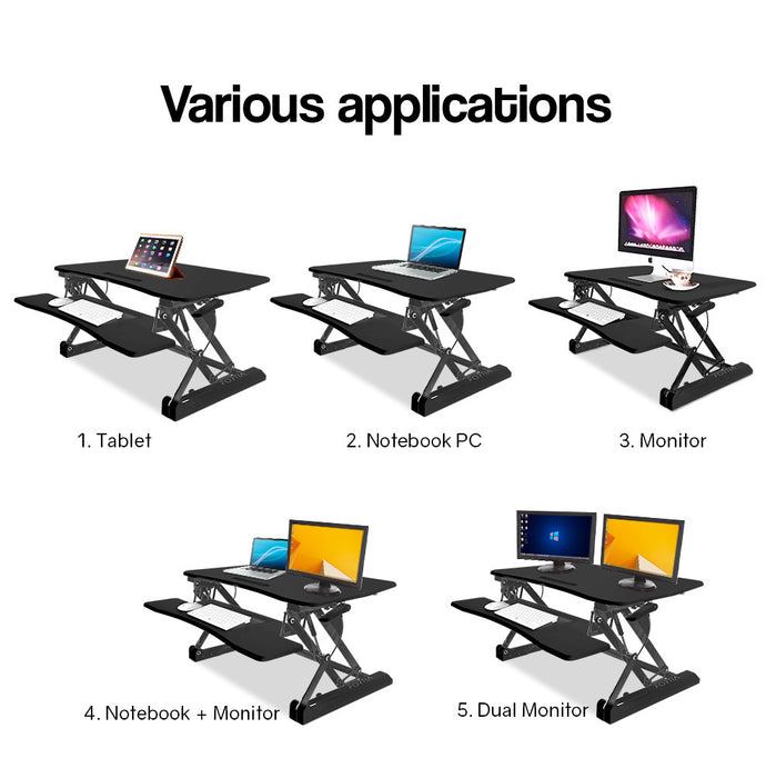 Height Adjustable Standing Desk Riser Sit/Stand Computer Desktop Office