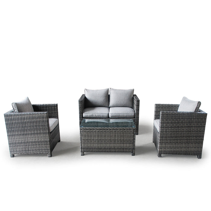 RATTAN Outdoor Furniture 4pc Setting Chairs Lounge Set Wicker Sofa Couch