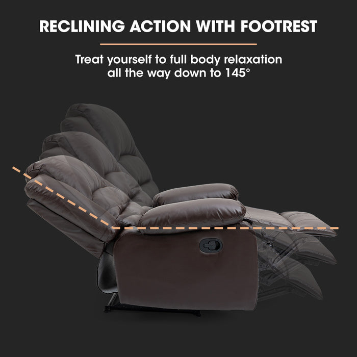 Elderly-Friendly Luxury Recliner Chair - Brown