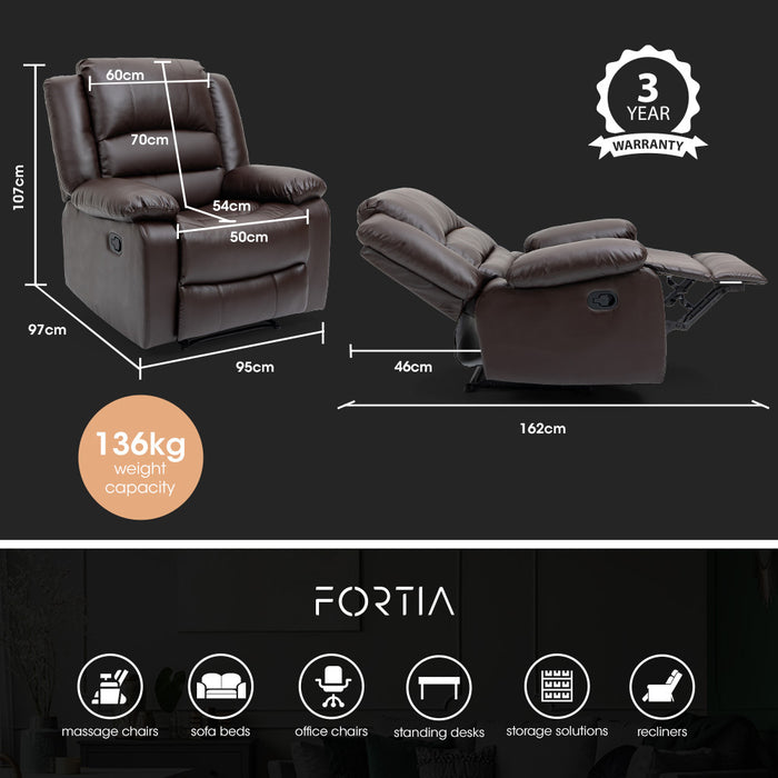 Elderly-Friendly Luxury Recliner Chair - Brown