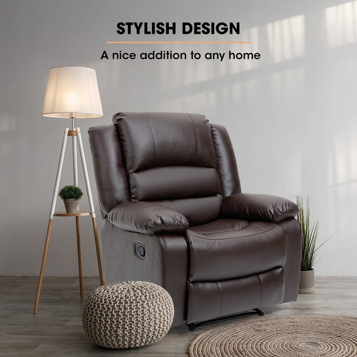 Elderly-Friendly Luxury Recliner Chair - Brown